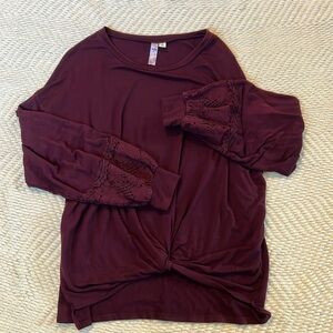 Alya top with lace bell sleeves